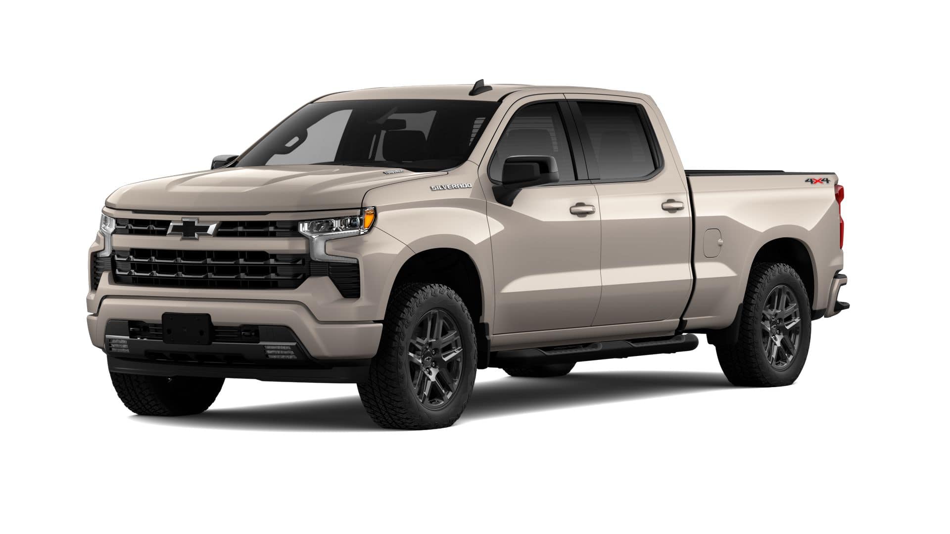 2026 Chevrolet Silverado 1500 RST in White Sands — front three-quarter view