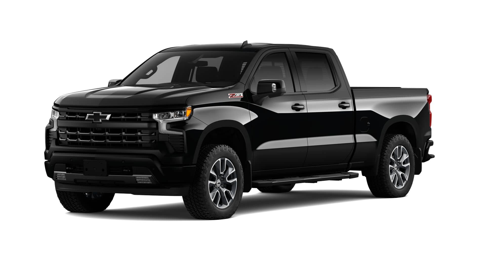 2026 Chevrolet Silverado 1500 RST in Black — front three-quarter view