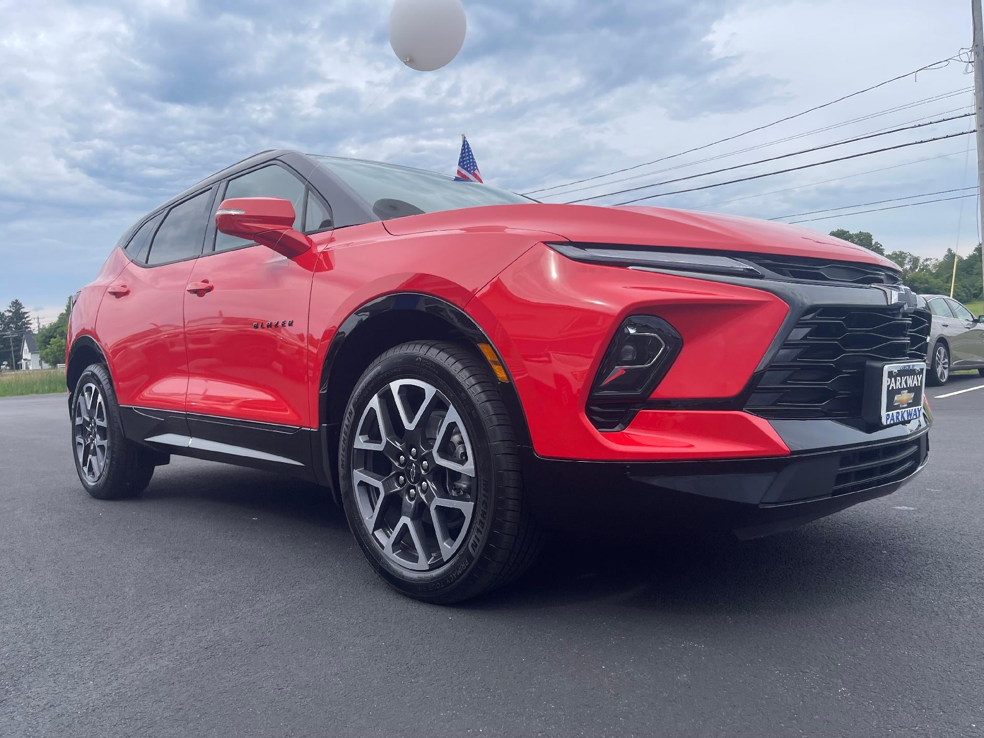 2026 Chevrolet Blazer RS in Habanero Orange — front three-quarter view